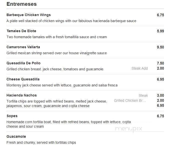 La Hacienda Mexicant Restaurant - Mount Vernon, KY menu_pic