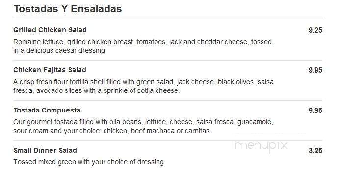 La Hacienda Mexicant Restaurant - Mount Vernon, KY menu_pic