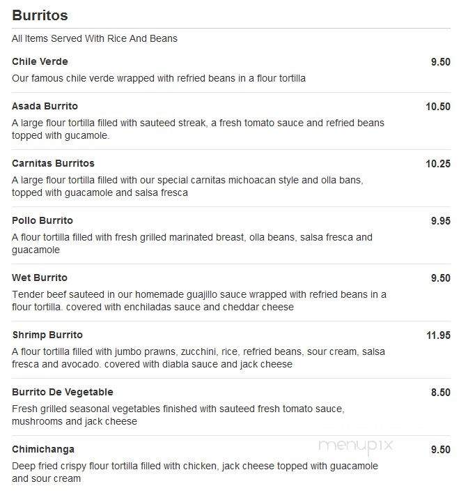 La Hacienda Mexicant Restaurant - Mount Vernon, KY menu_pic