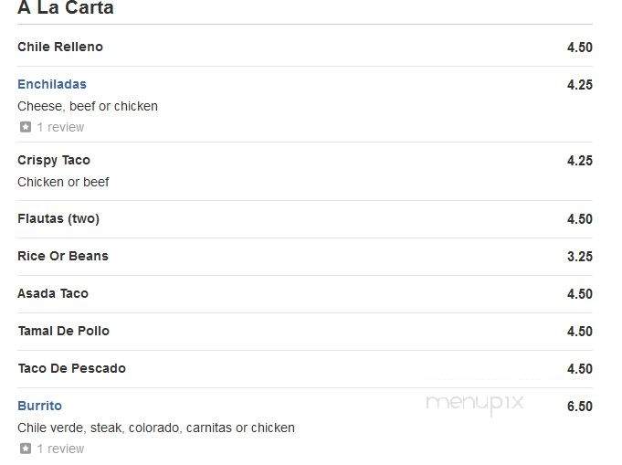 La Hacienda Mexicant Restaurant - Mount Vernon, KY menu_pic