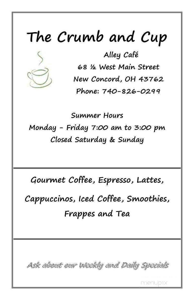The Crumb and Cup - New Concord, OH menu_pic