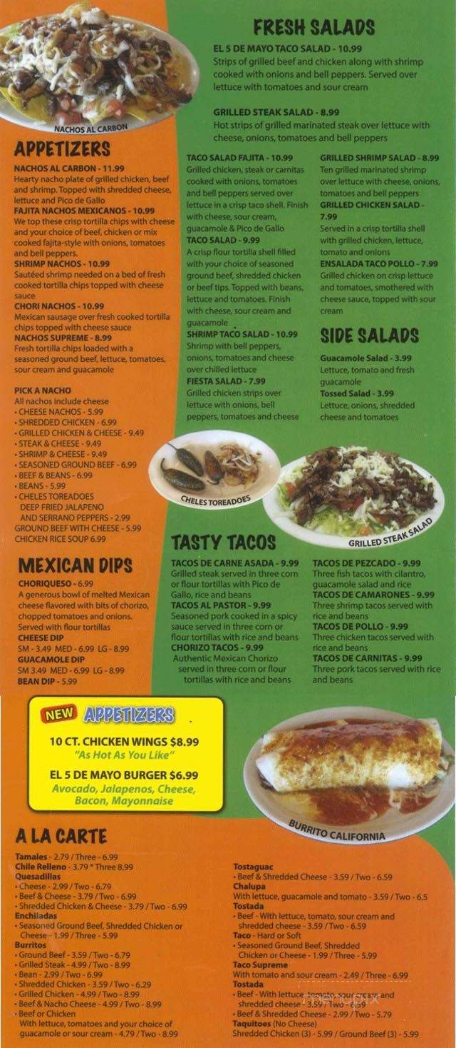 El 5 De Mayo - Lapel, IN menu_pic