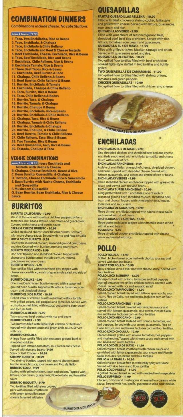 El 5 De Mayo - Lapel, IN menu_pic