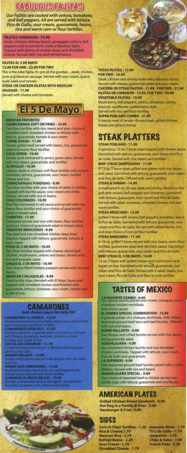 El 5 De Mayo - Lapel, IN menu_pic