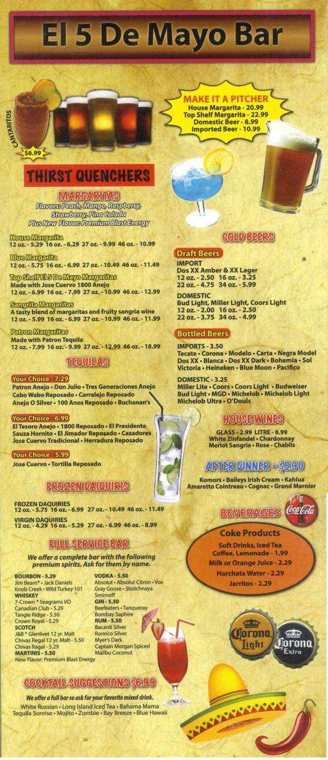 El 5 De Mayo - Lapel, IN menu_pic