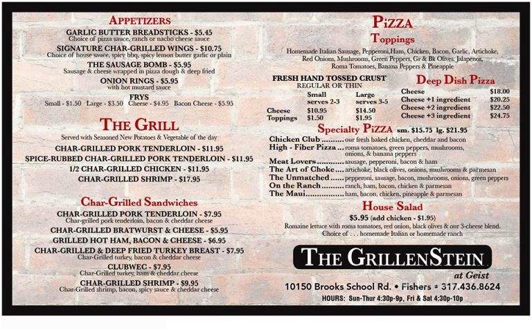 The Grillenstein - Fishers, IN menu_pic