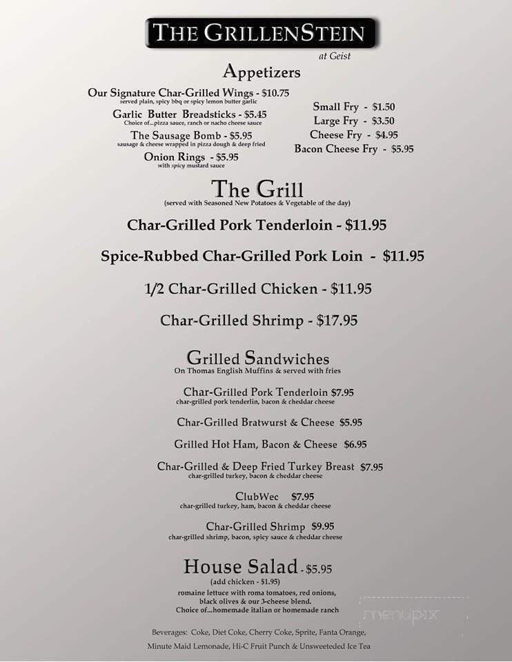 The Grillenstein - Fishers, IN menu_pic