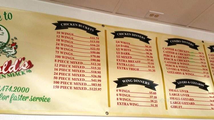 Harold's Chicken - Lansing, IL menu_pic