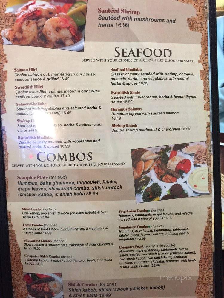 Cleopatra Mediterranean Grill 2 - Chesterfield, MI menu_pic
