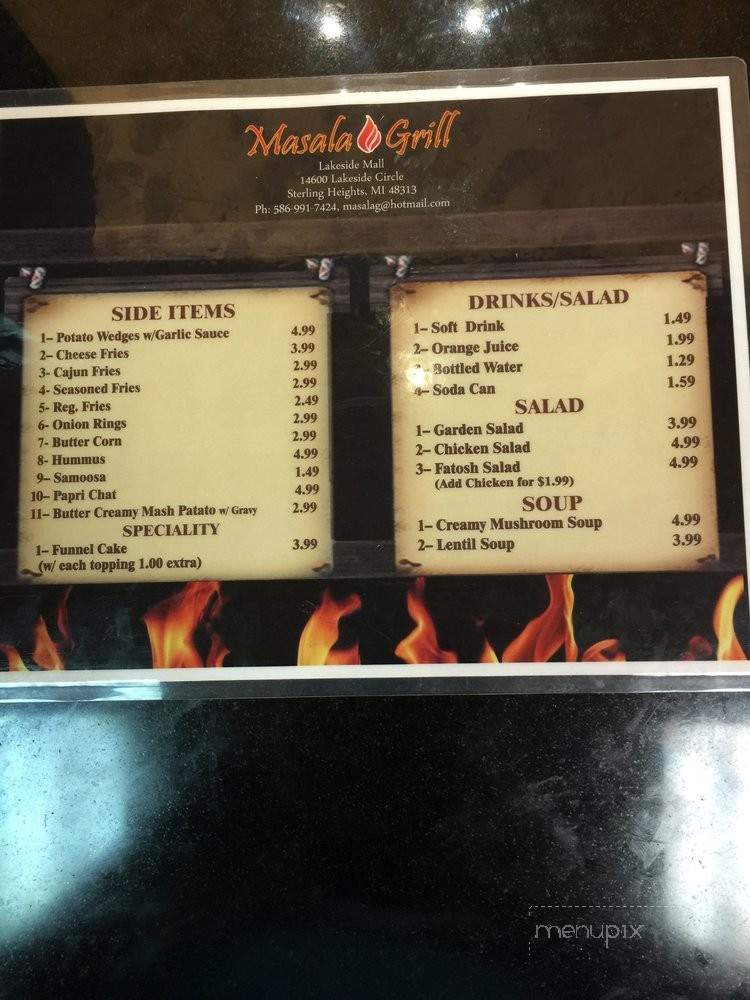 Masala Grill - Sterling Heights, MI menu_pic