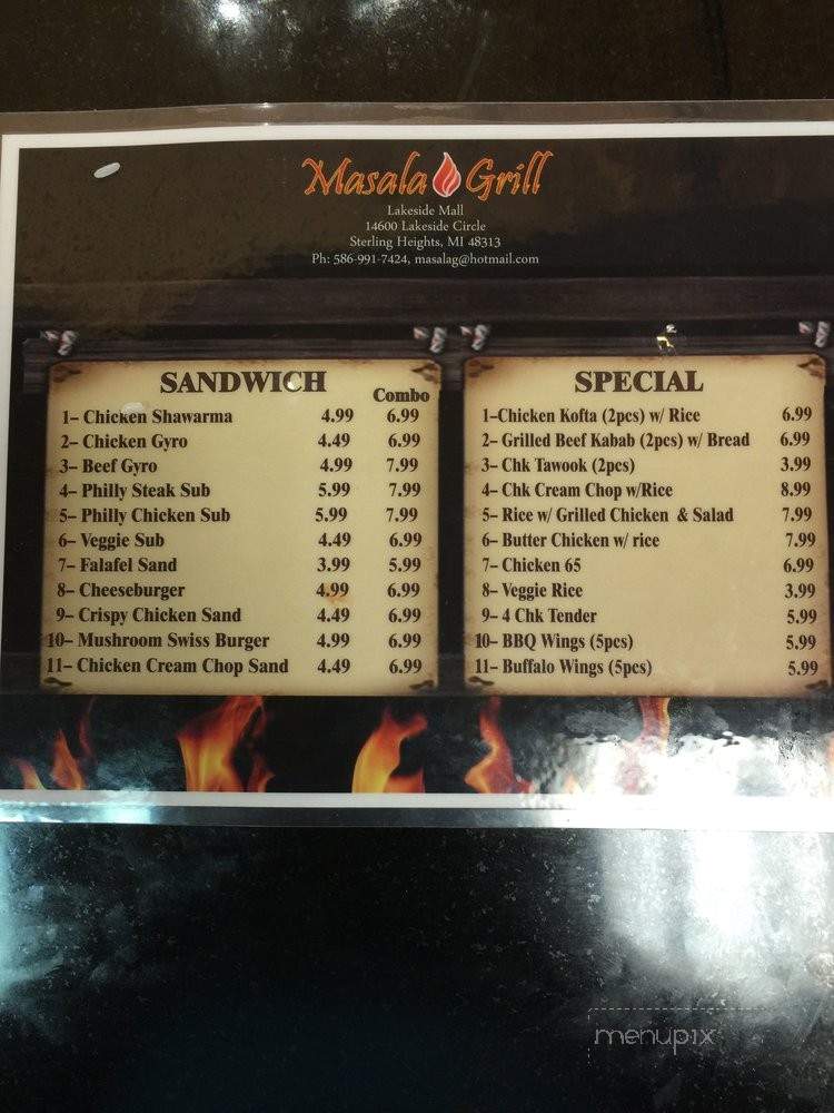 Masala Grill - Sterling Heights, MI menu_pic