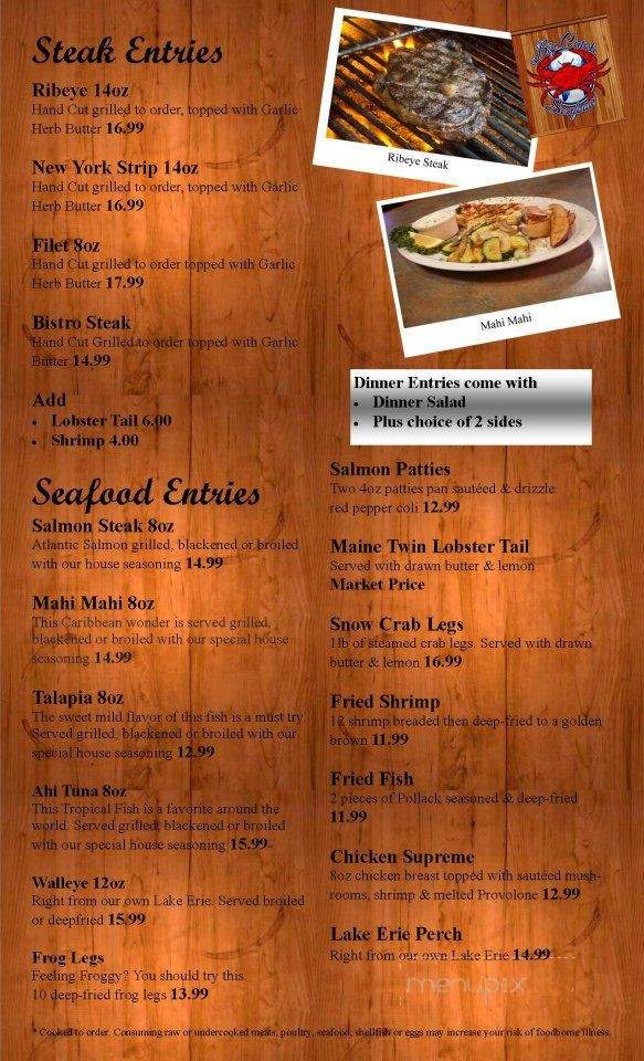 Big Catch Seafood House - Toledo, OH menu_pic