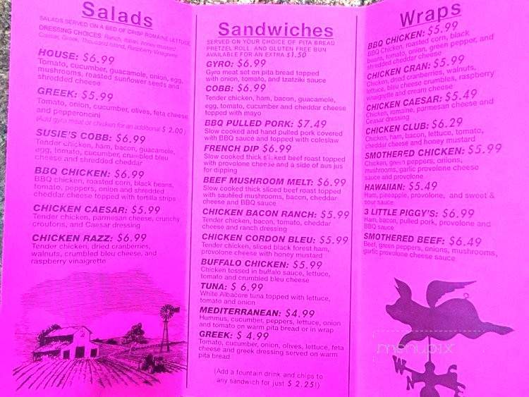 Suzie Q's - Fremont, MI menu_pic