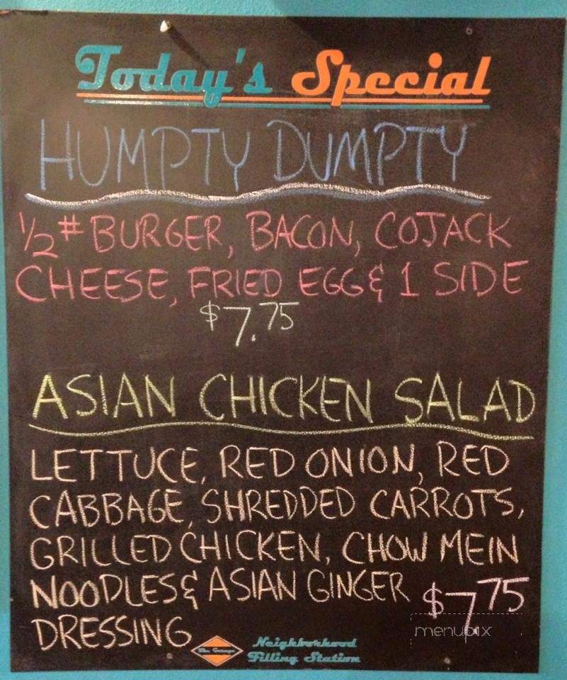 The Garage - Centerville, IA menu_pic