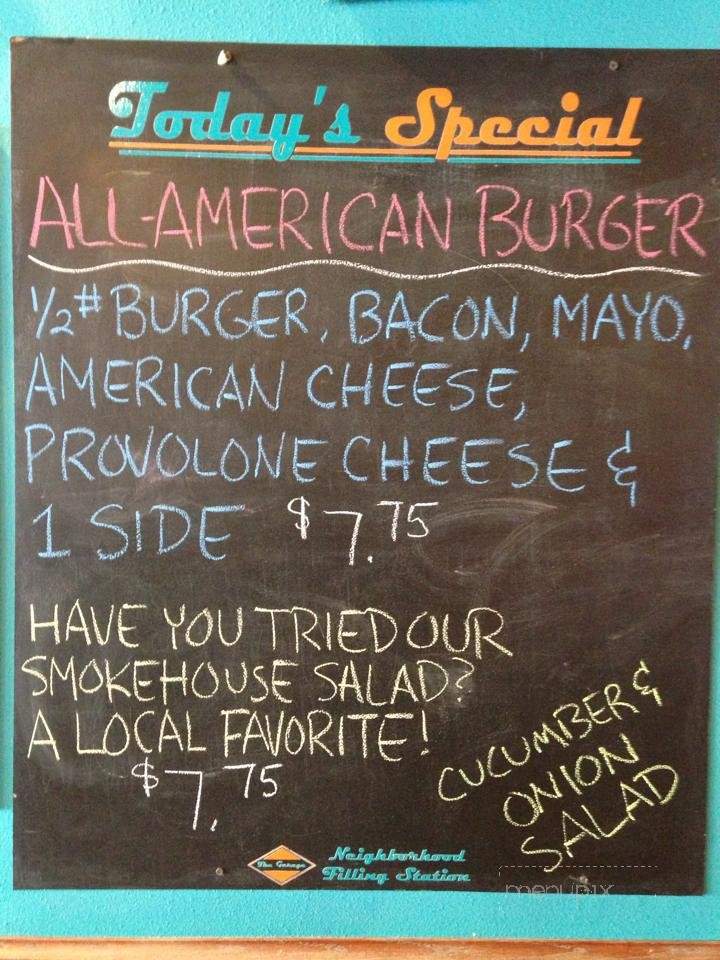 The Garage - Centerville, IA menu_pic