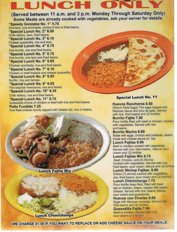 Los Tulipanes - Orange City, IA menu_pic
