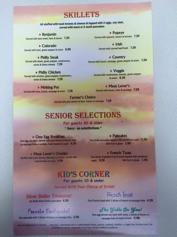 Benjamin's Family Dining - Oconto, WI menu_pic