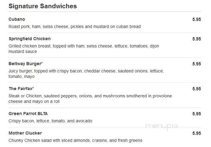 MIAMI Burger Cafe Deli - Springfield, VA menu_pic