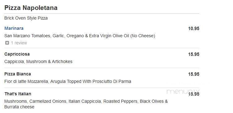 Cucina & Pizzeria Napoletana - Saint Simons Island, GA menu_pic