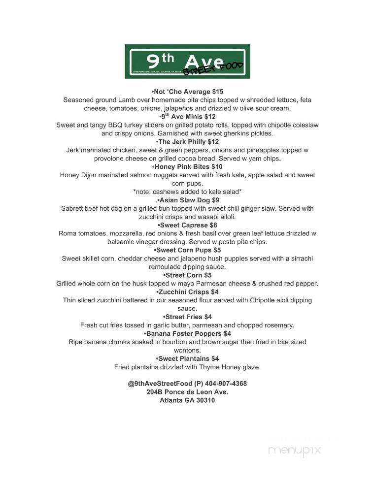 9th Ave Street Food - Atlanta, GA menu_pic