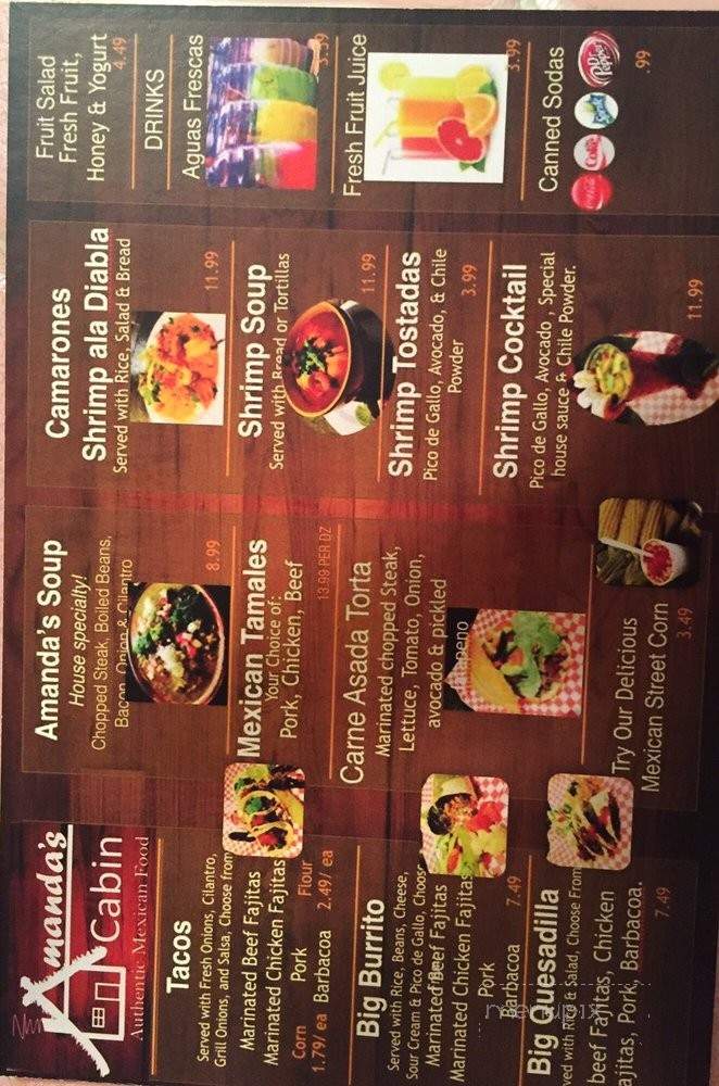Amanda's Cabin - Allen, TX menu_pic