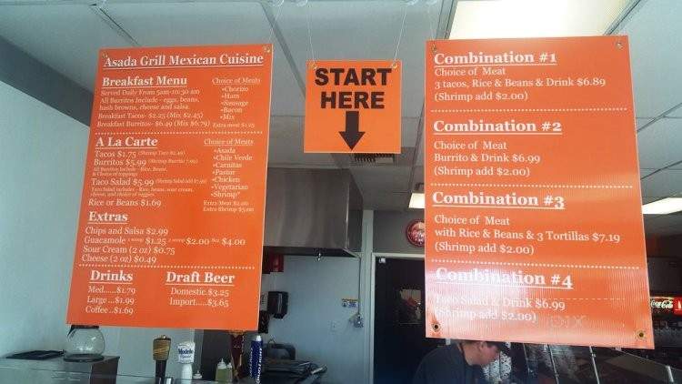 Asada Grill - Bakersfield, CA menu_pic