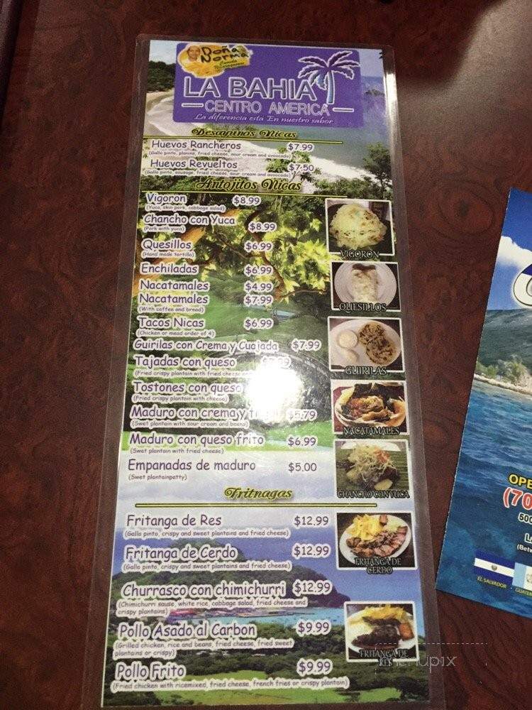 Bahna Centroamerica Restaurant - Las Vegas, NV menu_pic