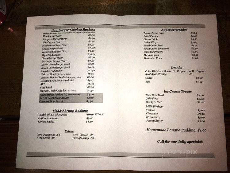 Baskets - Caledonia, MS menu_pic