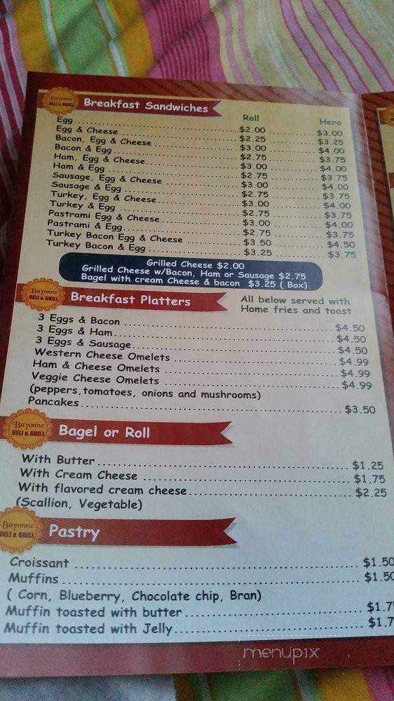 Bayonne Deli & Grill - Mariners Harbor, NY menu_pic