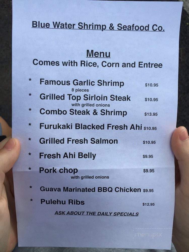 Blue Water Shrimp & Seafood - Waipahu, HI menu_pic
