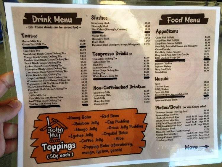 Boba Hut - Las Vegas, NV menu_pic