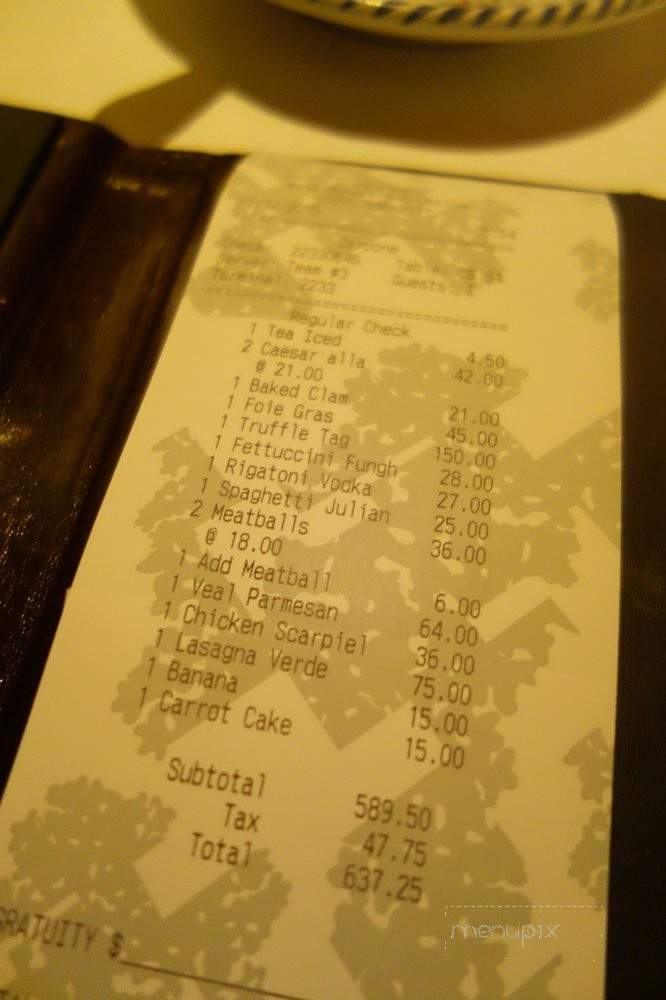 Carbone - Las Vegas, NV menu_pic