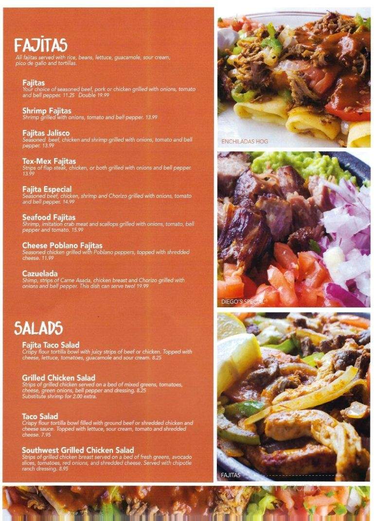 Diego's Mexican Grill - Pea Ridge, AR menu_pic