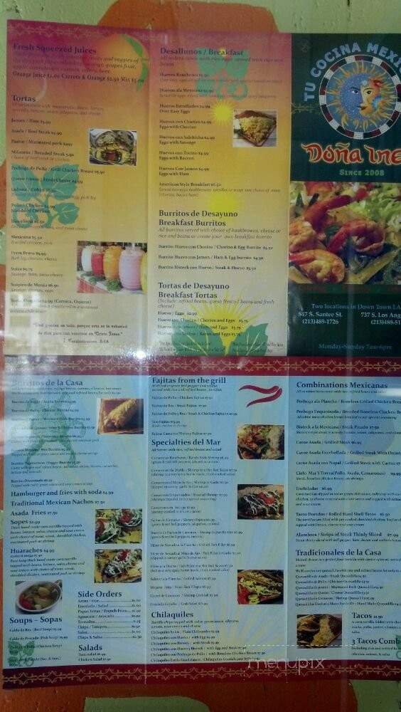 Dona Inez Mexican Cuisine - Los Angeles, CA menu_pic