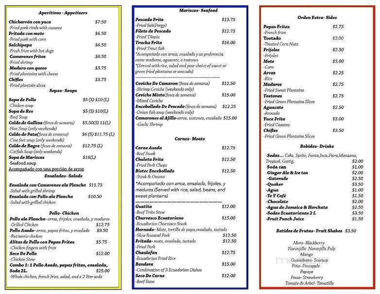 El Sazon de Dona Eva - Upper Darby, PA menu_pic