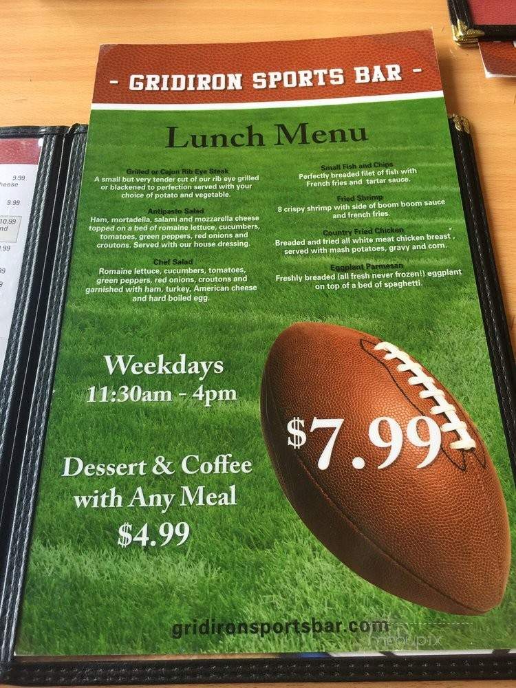 Gridiron Sports Bar - Swansea, MA menu_pic