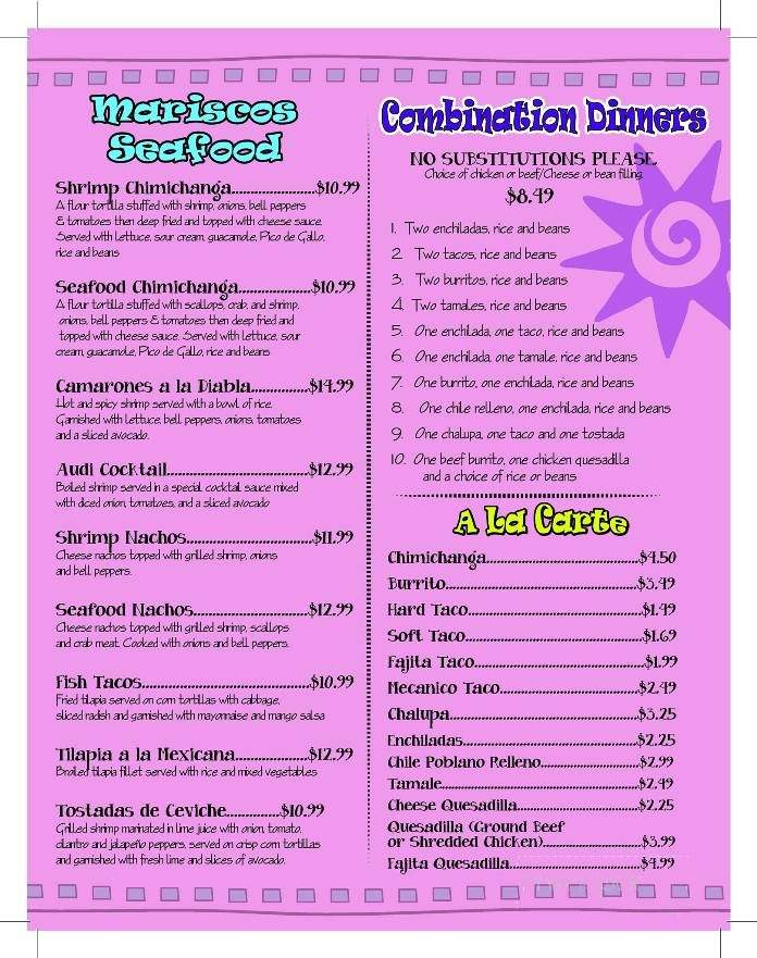 Los Agaves 3 - Glenwood, AR menu_pic