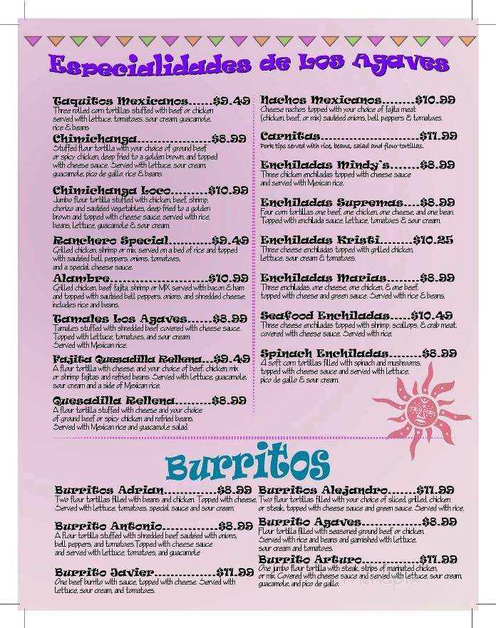 Los Agaves 3 - Glenwood, AR menu_pic
