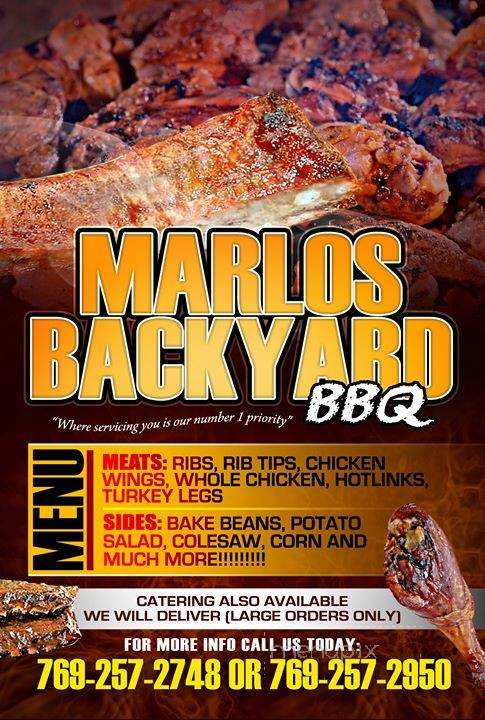Marlo's Backyard BBQ - Canton, MS menu_pic