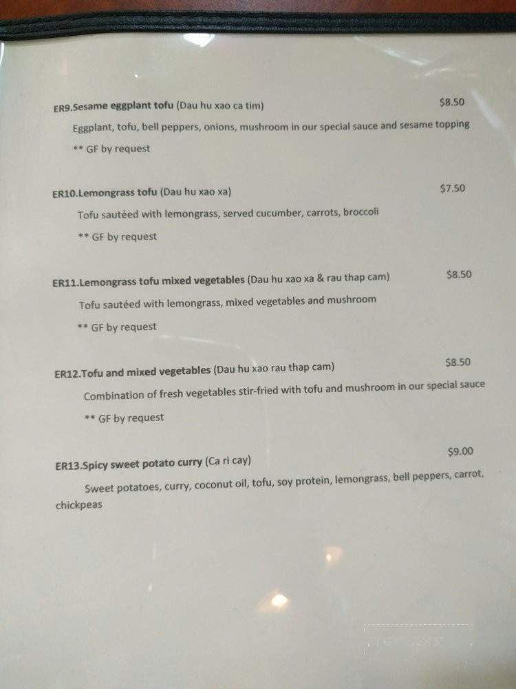 Nha Hang Chay Vegetarian Restaurant - Falls Church, VA menu_pic