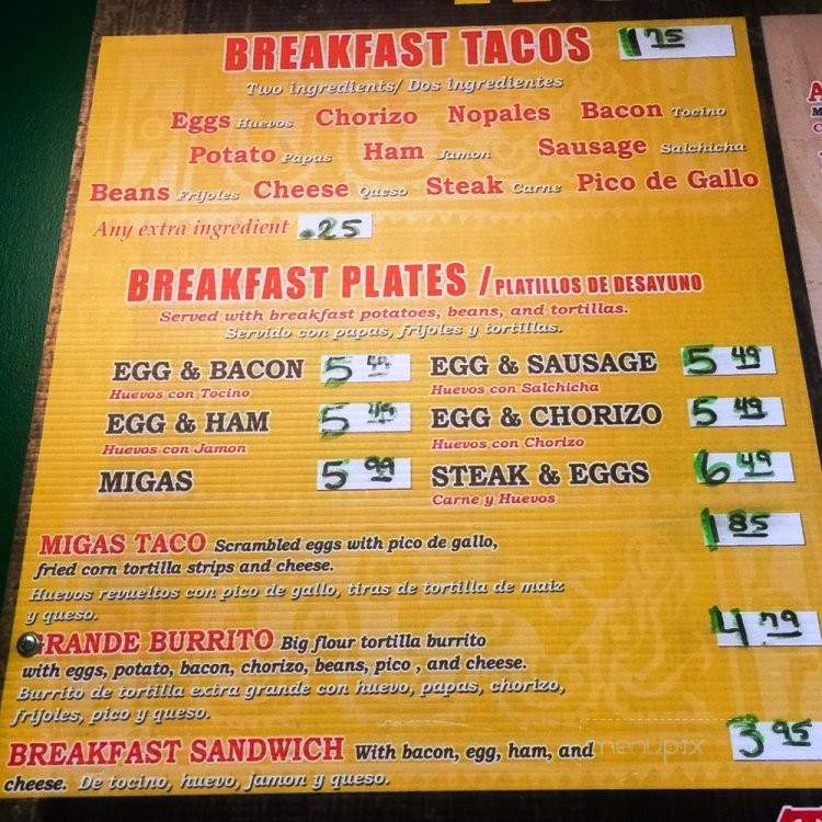 Nonos Tacos - Austin, TX menu_pic