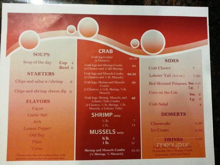 Oh, Crab Restaurant - Farmington Hills, MI menu_pic