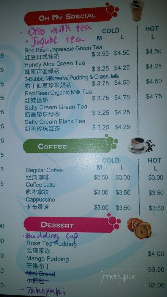 OH MY TEA - Quincy, MA menu_pic