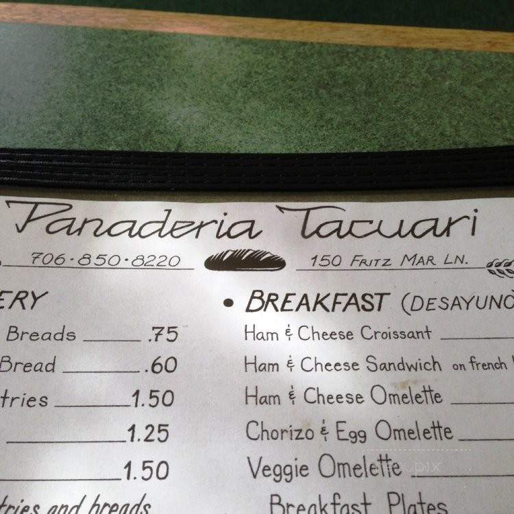 Panaderna Tacuari - Athens, GA menu_pic