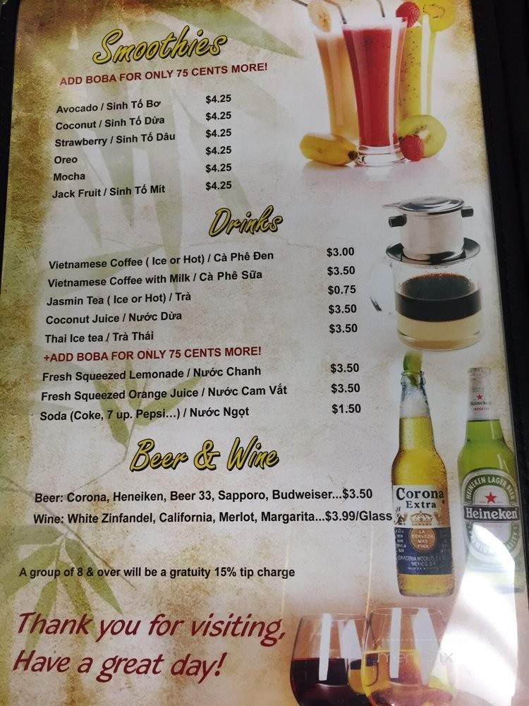 Pho Cali - Reno, NV menu_pic