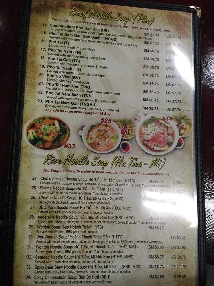 Pho Cali - Reno, NV menu_pic
