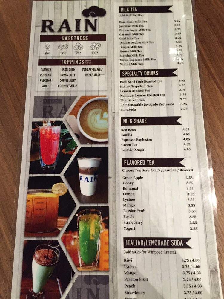 Rain Cafe - Seattle, WA menu_pic