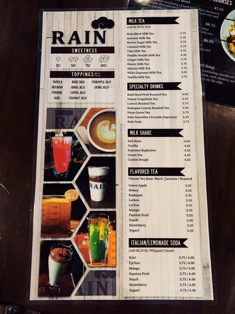 Rain Cafe - Seattle, WA menu_pic