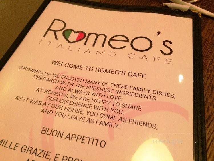 Romeo's Cafe - Saint Augustine, FL menu_pic