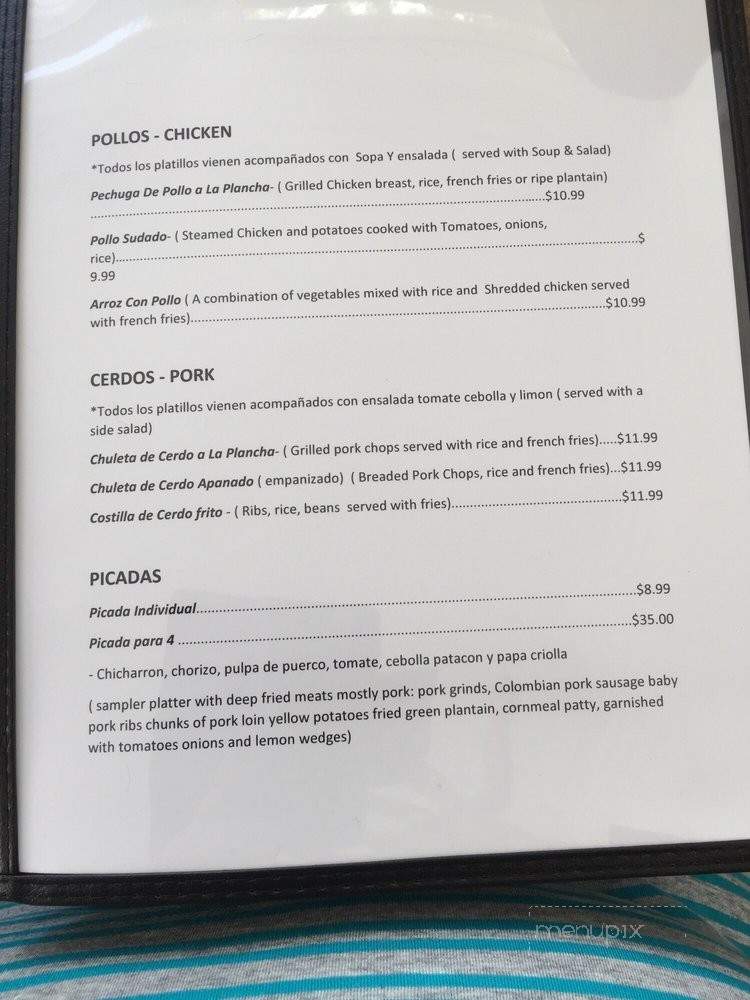 Sabores Colombianos - San Diego, CA menu_pic